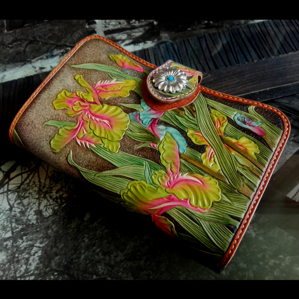 Handmade leather male bag female bag custom cow skin carvings painting paste female handbag bag bag