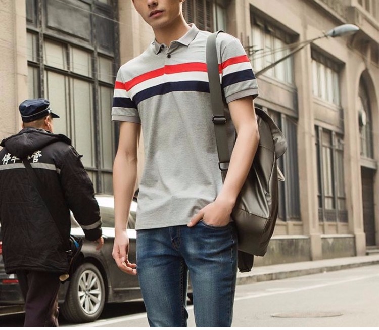Quần áo nam mùa hè cực rộng cộng với phân bón tăng mỡ giảm béo 8XL ba màu hoa văn nửa vạt áo ngắn tay áo polo áo thun nam có cổ hàng hiệu