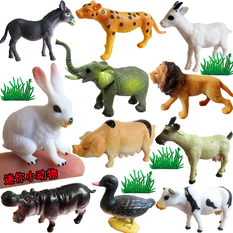 Simulation animal model micro-landscape children's educational toys sow chimpanzee hippo lamb baby elephant sheep cow
