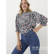 UK 09 02 Famous brand MS womens new fashion printed mid-length sleeve comfortable shirt