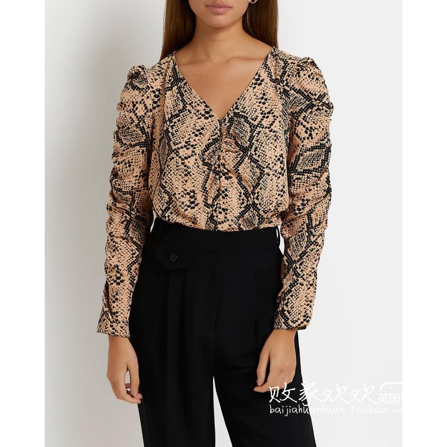 UK 02 07 Brands Women Dress New Fashion Snake Leather long sleeves Slim Fit Shirt