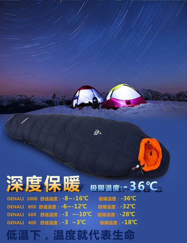 Chính hãng CAMP (Kemp) Denali 400/600/800/1000 Túi ngủ ngỗng Túi ngủ mùa đông - Túi ngủ