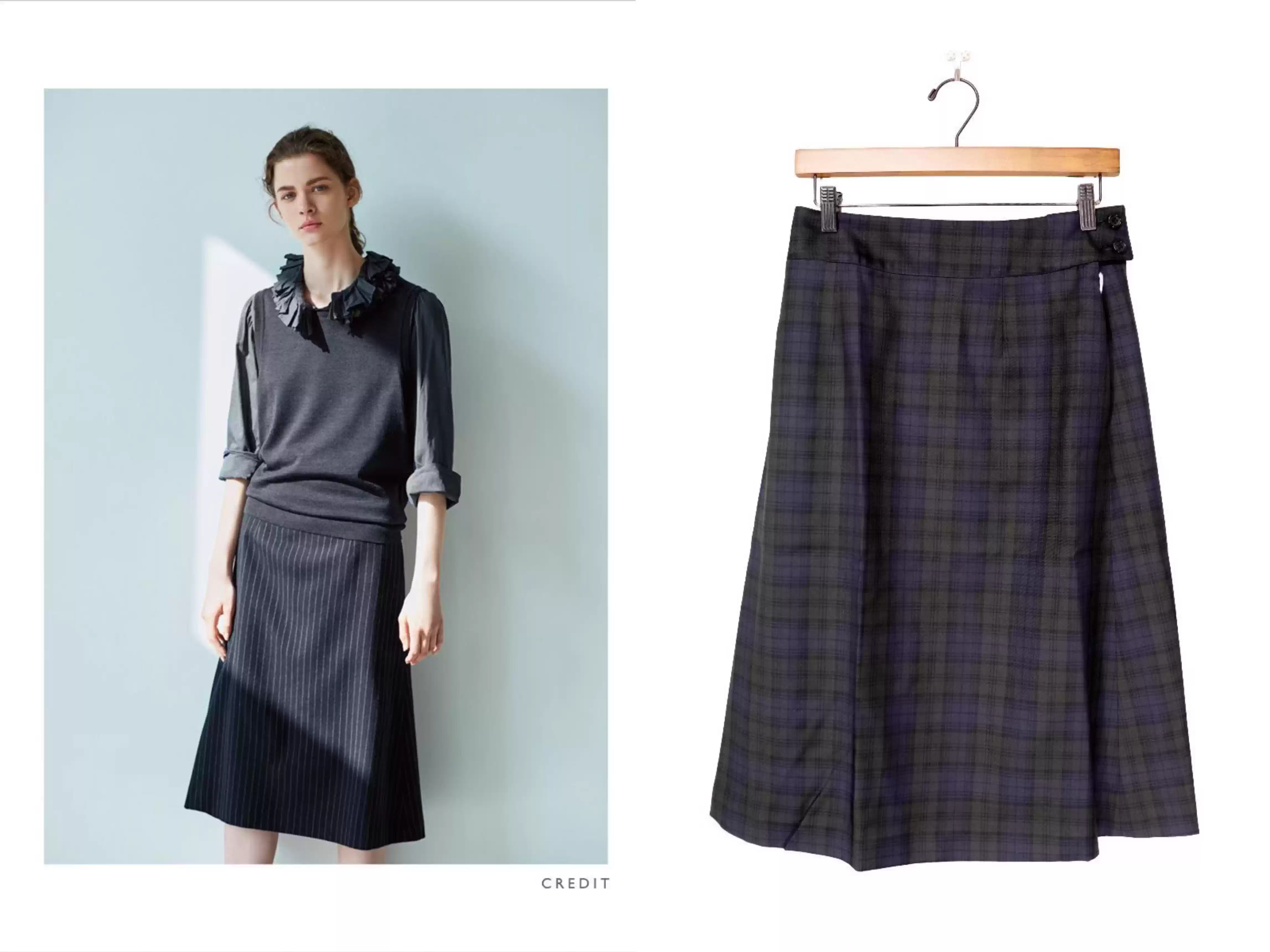 FOX BROTHERS FOR MARGARET HOWELL 毛麻スカートⅡ Margaret Howell fox brothers linen wool skirt 毛麻半身裙现