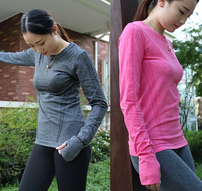 Running Sports Tops, Women's Yoga Fitness Clothes, Long-Sleeved T-Shirts, Elastic Slim-Fitting Home Clothes