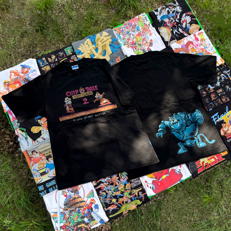 [Original] 8Bit Style Fc Squirrel Wars 2 Retro Game T-Shirt Hand-Drawn Pixel Creation Short-Sleeve