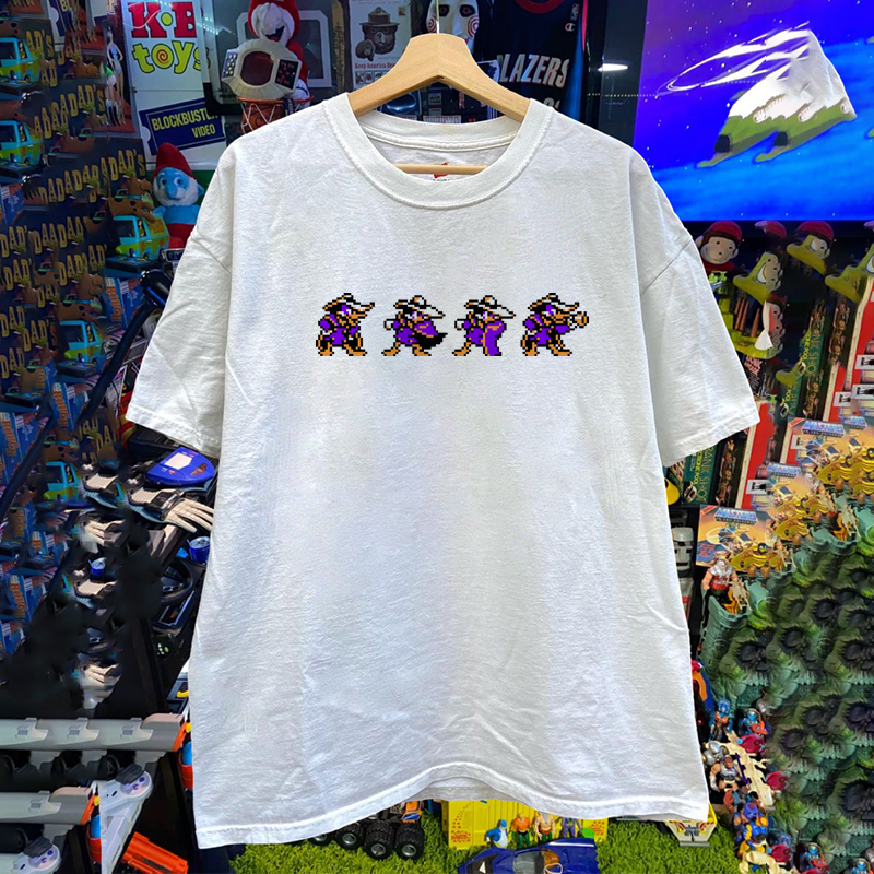 [Original] 8Bit Style Fc Duck Adventure Retro Game T-Shirt Hand-Drawn Pixel Print Creation