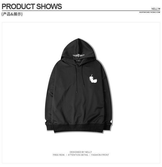 Net red country triều hip hop oversize phượng cánh hoodies nam và nữ lỏng lẻo màu đen và trắng khâu áo len trùm đầu áo cổ lọ nam