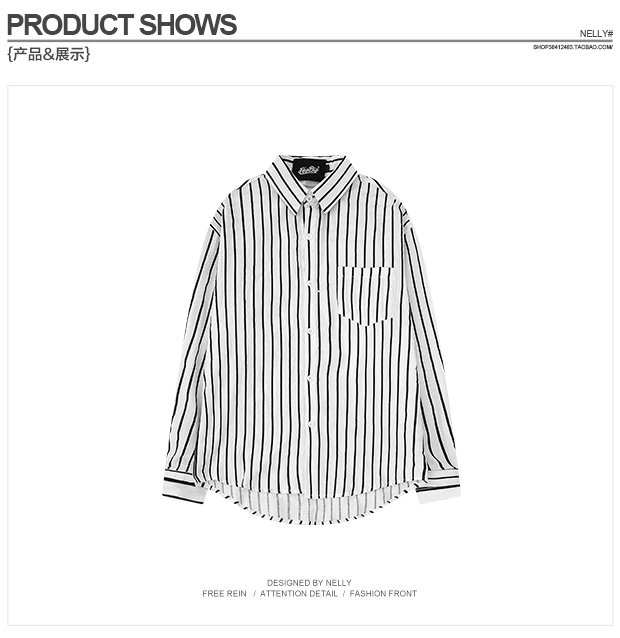 Áo sơ mi nam oversize kẻ sọc rộng tay áo kẻ sọc kẻ sọc dài tay áo sơ mi giản dị đơn giản áo sơ mi nam trắng