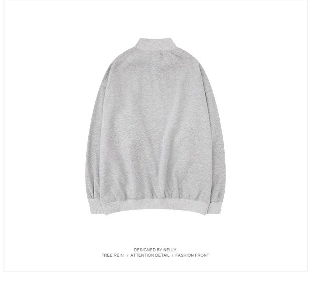 Kết hợp màu sắc và áo len dày nhung nam và nữ oversize cổ cao rộng áo khoác lỏng lẻo đầu hip hop mùa thu retro áo khoác nam có mũ