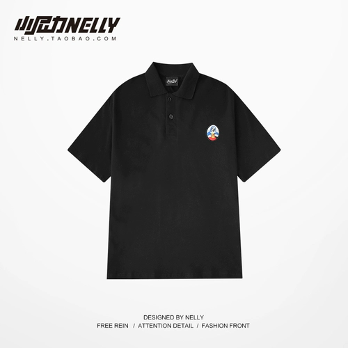 Модная японская весенняя футболка polo, тренд сезона, свободный крой, короткий рукав