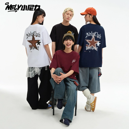 Футболка с коротким рукавом подходит для мужчин и женщин, оверсайз, в американском стиле, стиль «Хай стрит»