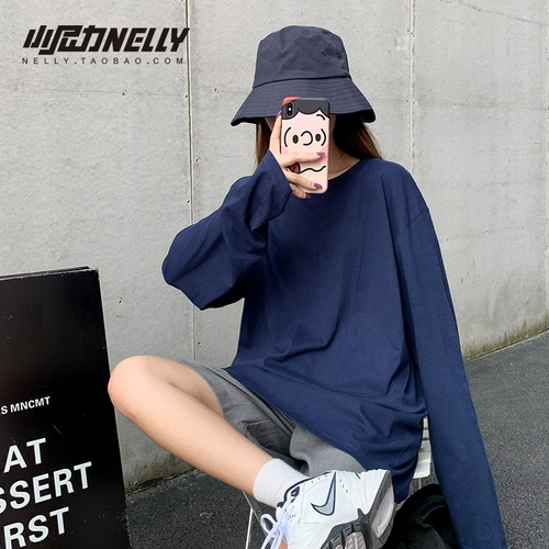 Трендовый лонгслив подходит для мужчин и женщин, демисезонная цветная футболка, приятное телу хлопковое термобелье, оверсайз