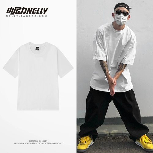 Хлопковая белая цветная брендовая футболка с коротким рукавом