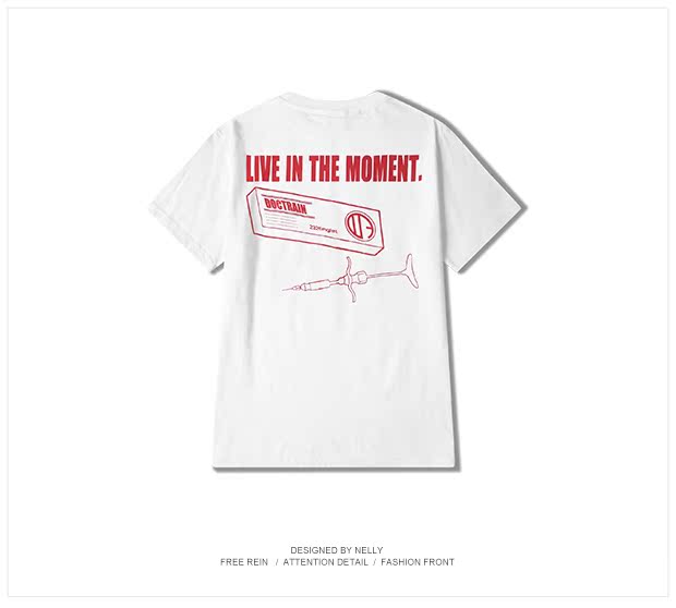 Hàn Quốc cổng retro màu tương phản cotton tròn cổ t dòng in hip hop đường phố tay ngắn nam nữ áo thun áo thun polo nam