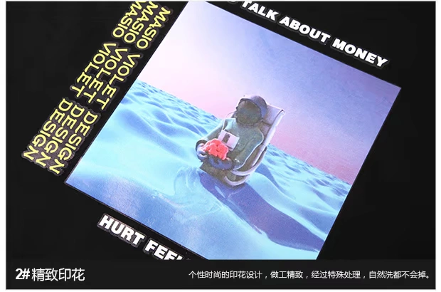 Đường phố Hàn Quốc đơn giản nhảy hip hop đường phố in cổ tròn màu tím áo thun ngắn tay nam và nữ hipster người yêu hoang dã tee