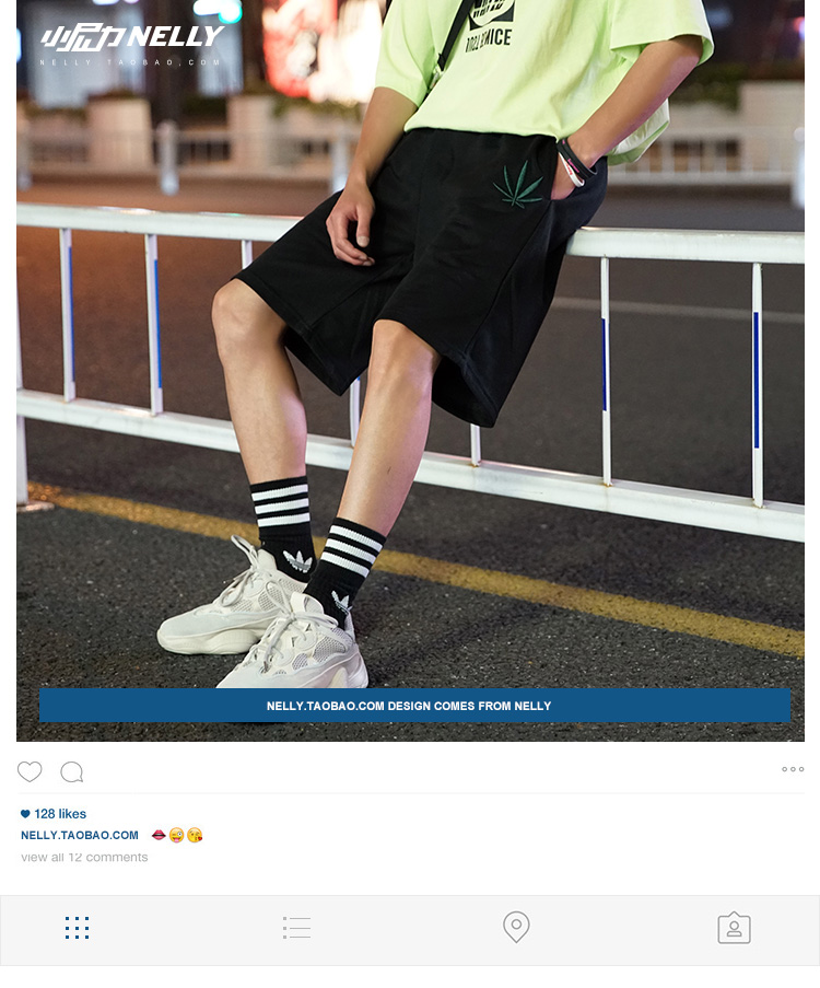 West Coast Hemp Thêu Solid Color American Tide thương hiệu Terry chất liệu Quần Wei Wei Ván trượt chạy cotton thường quần sọc caro
