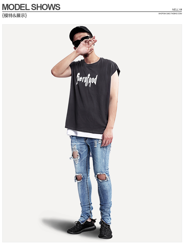 OVERSIZE lỏng vai cao street dark tour du lịch buổi hòa nhạc kỷ niệm triều thẻ hip hop vest nam giới và phụ nữ