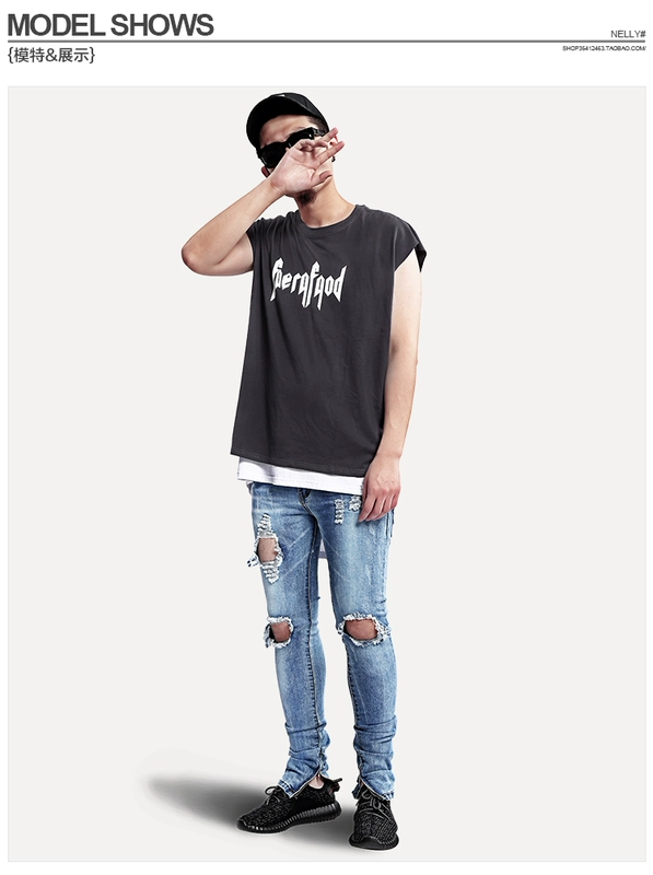 OVERSIZE lỏng vai cao street dark tour du lịch buổi hòa nhạc kỷ niệm triều thẻ hip hop vest nam giới và phụ nữ