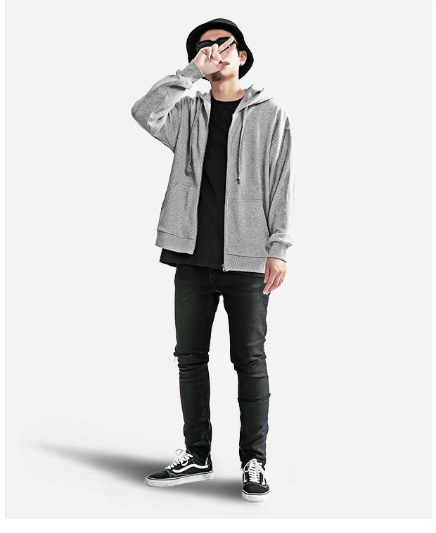 Đường phố tối mùa thu và mùa đông rắn màu áo len trùm đầu nam hip hop lỏng khóa kéo cardigan nam và nữ áo khoác thể thao giản dị áo hoodie cặp