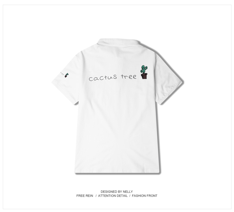 Ulzzang cao đẳng gió lỏng cotton polo áo sơ mi nam giới và phụ nữ rắn màu ngắn tay t-shirt hoang dã mùa xuân và mùa hè mới