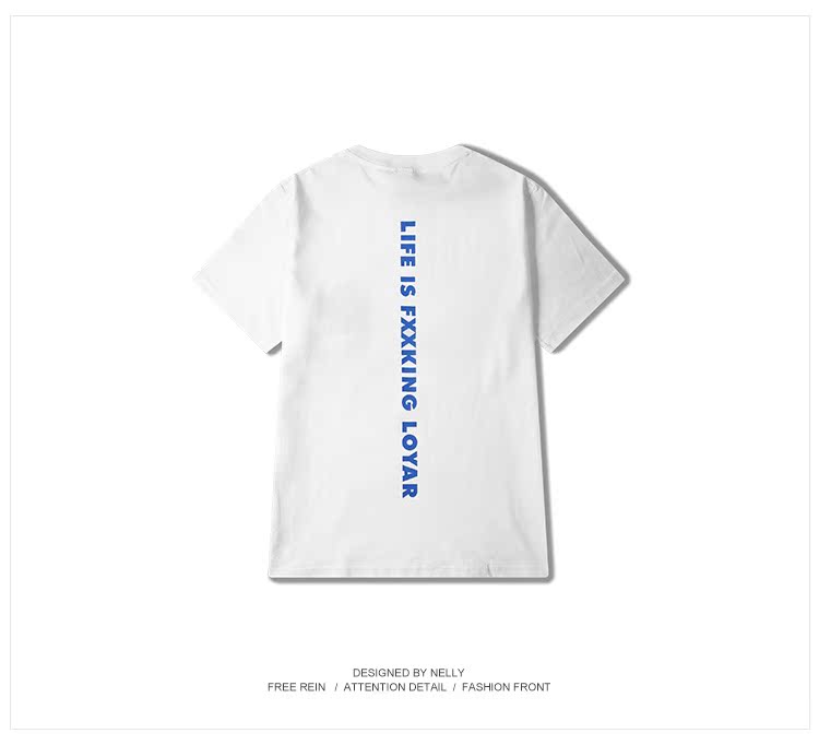 Mùa xuân và mùa hè Hồng Kông hương vị thời trang đường phố thời trang đường phố hip hop trượt ván chữ retro nam và nữ những người yêu thích áo thun cotton ngắn tay áo thun trơn nam