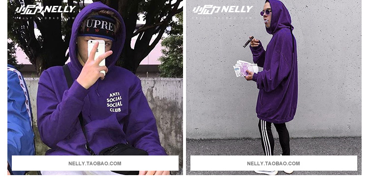 Mùa thu OVERSIZE lỏng lẻo kaki apricot áo len hoodie thân trên màu đỏ hoang dã cùng một đoạn hoodie nỉ