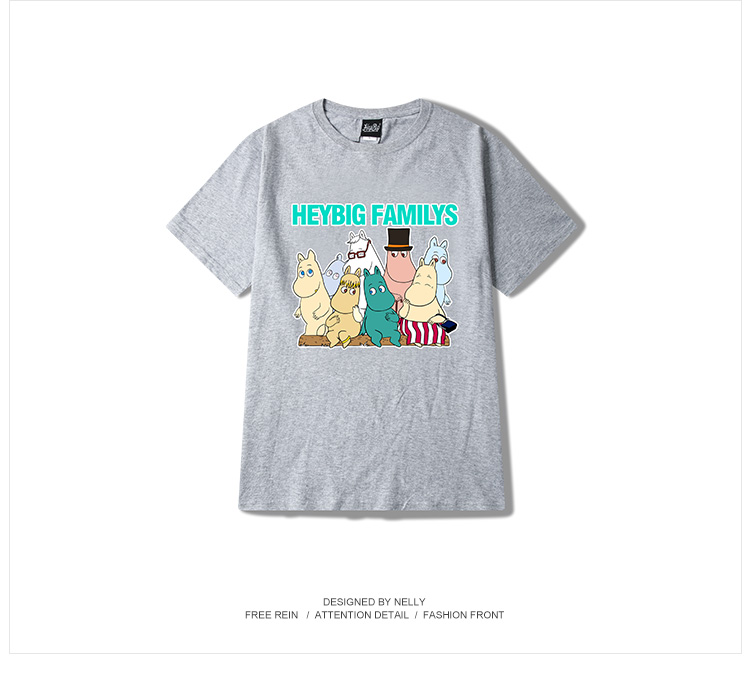 Harajuku nhật bản hip hop dễ thương phim hoạt hình T-Shirt nam giới và phụ nữ ngắn tay lỏng kích thước lớn mùa hè sinh viên hoang dã nửa tay áo triều