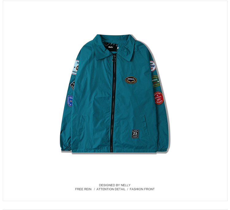 High street retro phong cách hip-hop hip-hop bboy Nhật Bản áo len thanh niên graffiti retro khâu áo khoác hip hop mẫu áo khoác nam đẹp 2019