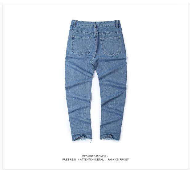 Phiên bản Hàn Quốc của trường gió retro cũ mỏng giảm béo hip hop quần cao eo quần jeans nam chân quần dài thủy triều quần jean nam rách