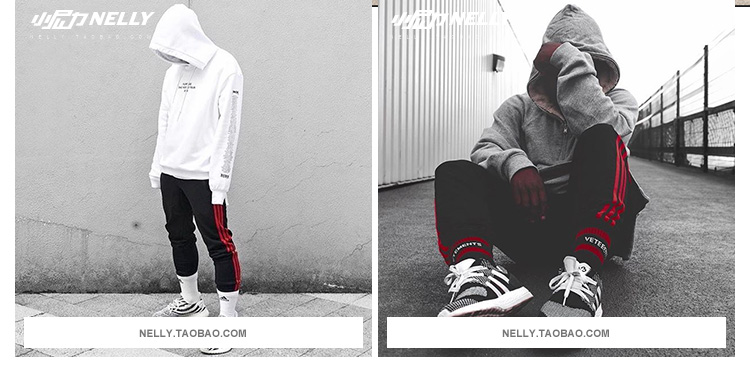 Ulzzang hip-hop Mạng lưới thủy triều quốc gia châu Âu và châu Mỹ màu đỏ retro quần thể thao giản dị nam và nữ mẫu với quần jogger nam