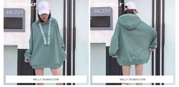 Đường phố quá khổ hip hop gió triều cao đường phố tối màu đen chung streamer vài chiếc áo len nam và nữ