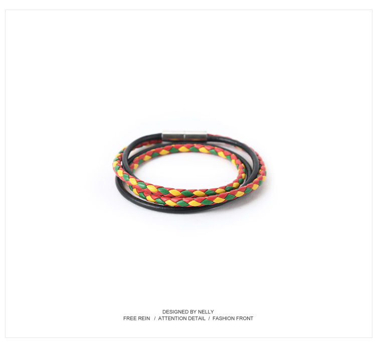 Rasta lá gai REGGAE hip hop hiphop reggae đường phố nhảy tay dây Jamaica vòng đeo tay hip hop nam và nữ quà tặng vòng tay vàng nam