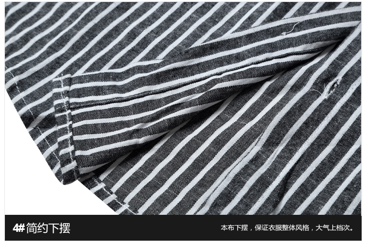 2018 đầu thu mới Hàn Quốc sọc dọc phần mỏng tay áo dài nam nữ áo sơ mi cotton nghệ thuật Nhật Bản cổ đại áo sơ mi nam ngắn tay hàng hiệu