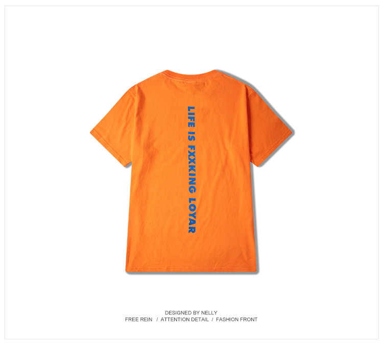 Mùa xuân và mùa hè Hồng Kông hương vị thời trang đường phố thời trang đường phố hip hop trượt ván chữ retro nam và nữ những người yêu thích áo thun cotton ngắn tay áo thun trơn nam