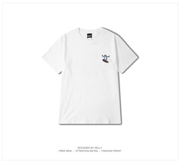 Hàn Quốc hip hop mùa hè rap in tay áo ngắn nam lỏng cotton T-shirt thanh niên sinh viên áo sơ mi từ bi áo thun thể thao nam