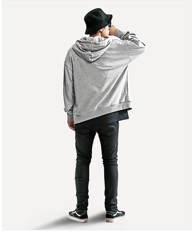 Đường phố tối mùa thu và mùa đông rắn màu áo len trùm đầu nam hip hop lỏng khóa kéo cardigan nam và nữ áo khoác thể thao giản dị áo hoodie cặp