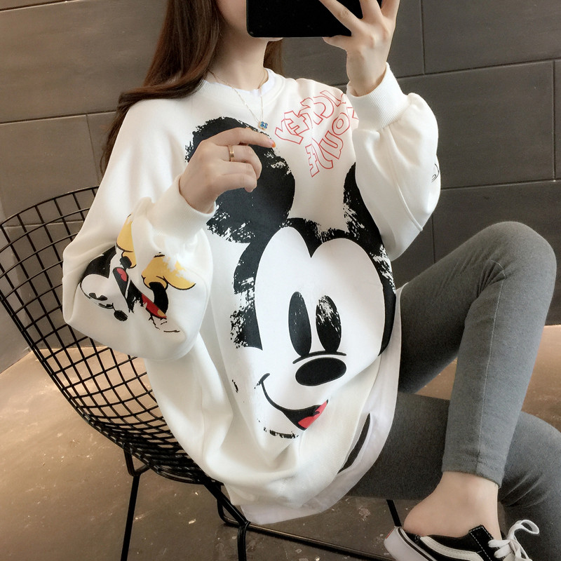 Japanese maternity sweater spring and autumn outerwear new style loose belly-covering long-sleeved tops large size pregnant women autumn clothes