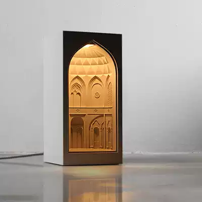 Mud National Persian Garden Cement Lamp Bedroom Bedside Ornaments Designer Gift ins Creative Building Night Light