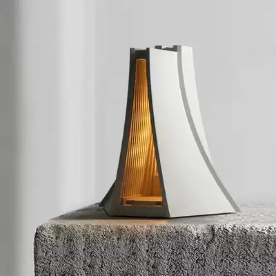 Mud thinking country original Lusiyi church cement table lamp decoration designer gift classic concrete building night light