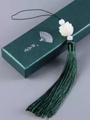 Ancient style resin Bodhi Lotus fan pendant Classical Hanfu folding fan Tassel pendant Chinese fan pendant Women