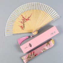 Smooth and cute ancient style small fan Chinese style Classical Hanfu dancing folding fan Retro style folding bamboo fan Summer