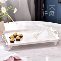 Large European ceramic tray Rectangular gold coffee cup plate Water cup Flower tea tea set Tea tray Storage living room plate