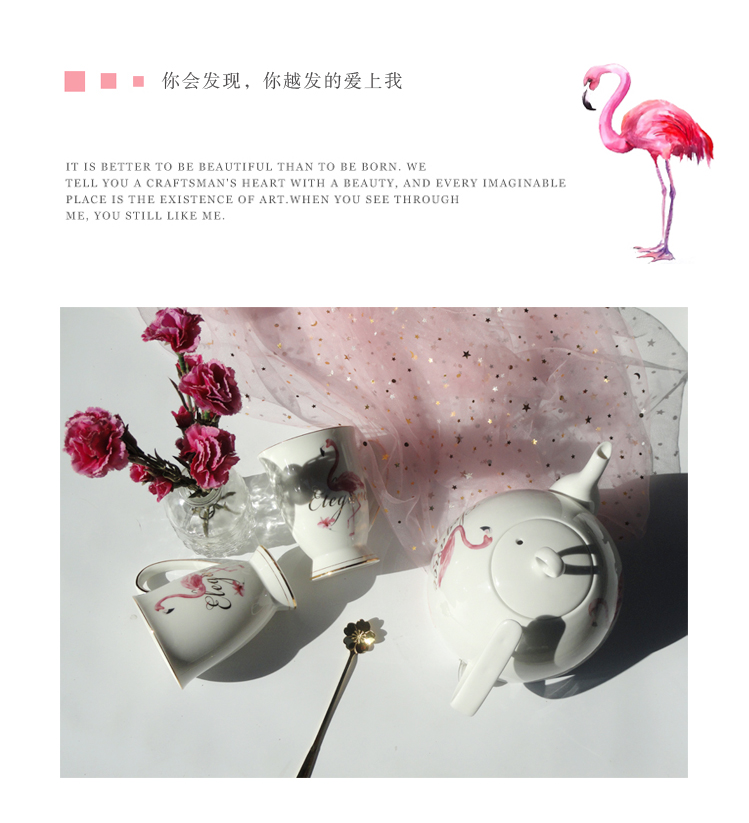Ấm đun nước bằng gốm sáng tạo INS flamingo Ấm đun nước châu Âu Ấm đun nước tự động tắt ấm trà - ấm đun nước điện bình đun siêu tốc mini