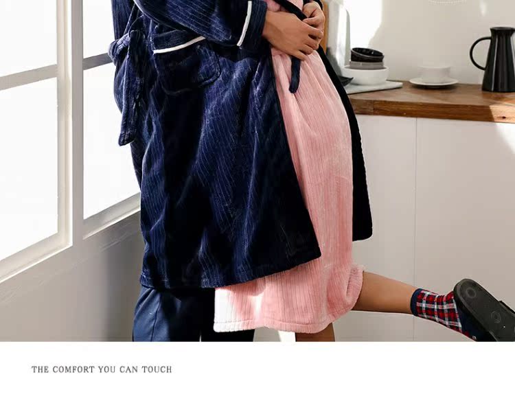 An Chi với vài chiếc váy nhung san hô dày ấm yukata nam và nữ phong cách Nhật Bản đồ ngủ rộng kích thước lớn áo choàng lụa ngủ đẹp
