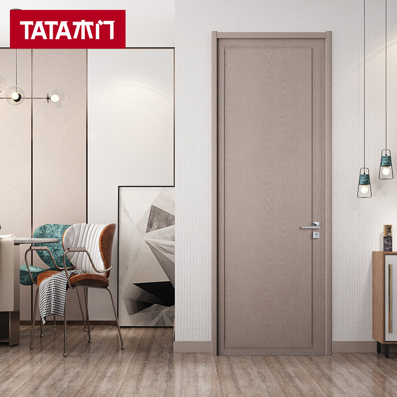 TATA wooden door minimalist fashion bedroom door customised indoor door free of lacquered soundproof wood door delivery lock @063 TCZ