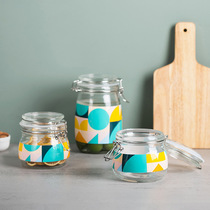 Kitchen storage storage jar Tea jar Glass bottle Nut passion fruit sauce honey Silicone sealed jar Food preservation jar