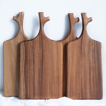 Solid wood Branch-shaped cutting fruit cutting board with handle Household auxiliary food small cutting board Chopping board Dormitory bread board tray