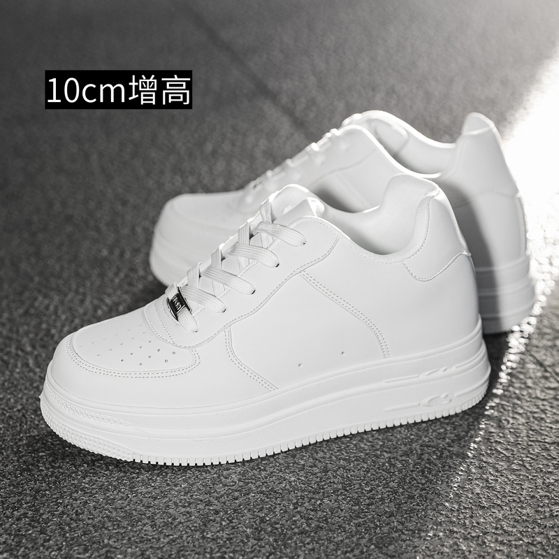 Height-Increasing White Sneakers 10cm for Men and Women, Original Lightweight Versatile Loafers, Thick-Soled Inner Height-Increasing White Casual Sneakers