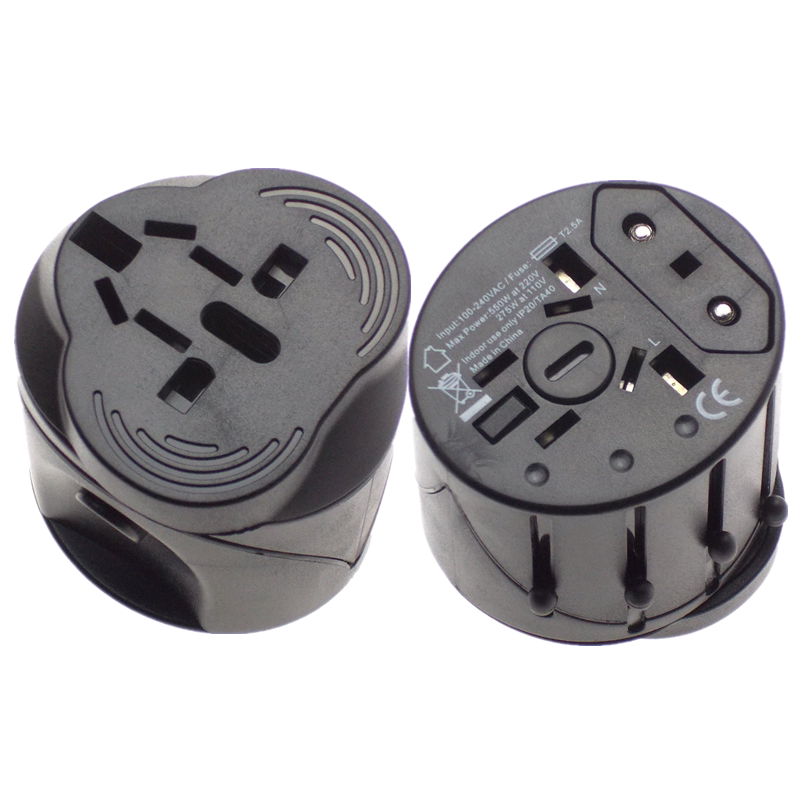 Global via conversion head UK US Japan Europe China Hong Kong multifunction plug with fuse