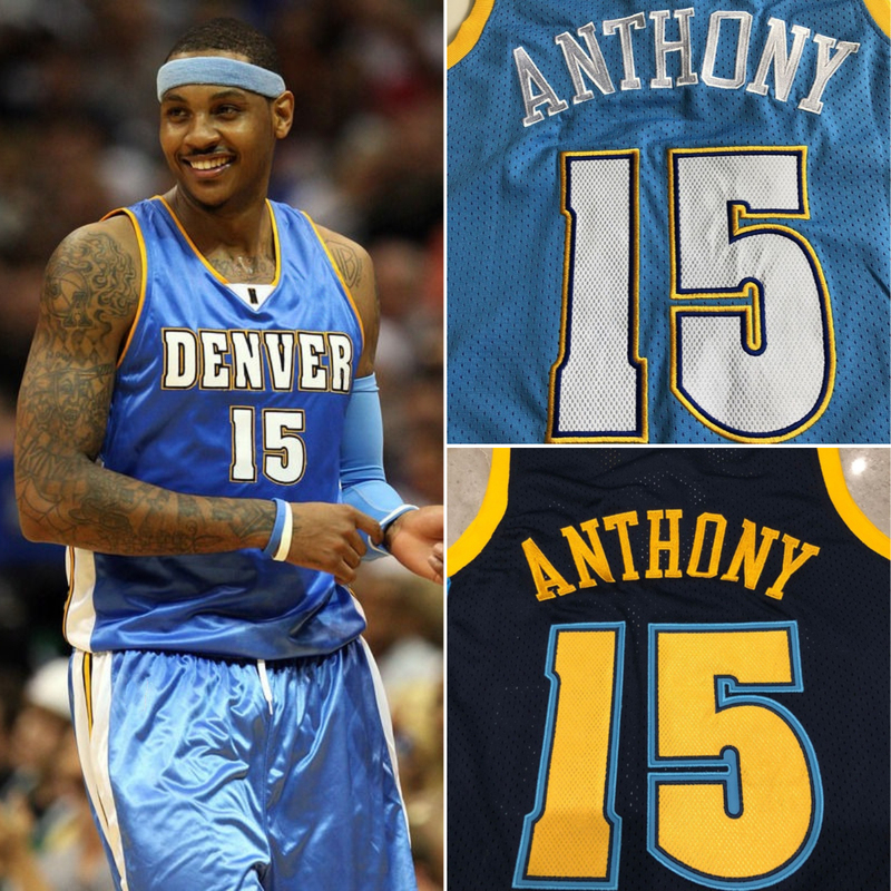 Nuggets No. 15 Melon Carmelo Anthony Jersey Retro Fully Embroidered Knicks No. 7 Men's and Women's Basketball Uniform